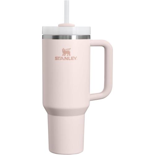 Stanley Quencher H2.0 Tumbler with Handle and Straw 40 oz | Flowstate 3-Position Lid | Cup Holder Compatible for Travel | Insulated Stainless Steel Cup | BPA-Free | Rose Quartz 2.0