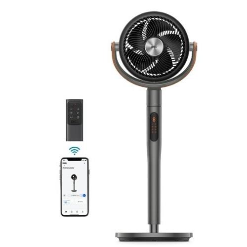 Color Black Dreo - Pedestal Fan with Remote, 120   105Smart Oscillating Floor Fans with Wi-Fi/Voice Control, Works with Alexa/Google