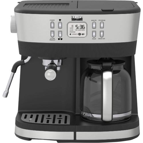 Bella PRO - Combo 19-Bar Espresso & 10-Cup Drip Coffee Maker - Stainless Steel