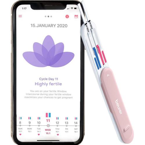 Beurer Ovulation Test Strips and Pregnancy Test Kit | Ovulation Predictor Kit with 15 FSH and 15 LH Strips | Fertility Test Connects to Pearl Fertility App for Natural Family Planning, OT80