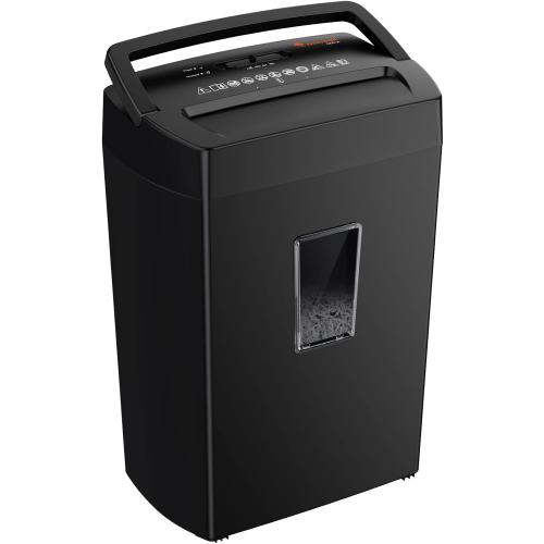 Bonsaii 12-Sheet Cross Cut Paper Shredder, 5.5 Gal Home Office Heavy Duty Shredder for Paper, Credit Card, Mail, Staples, with Transparent Window, High Security Level P-4 (C275-A)