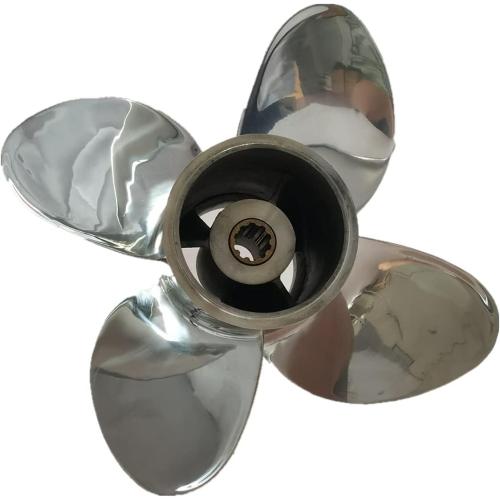 CAPTAIN 4 Blade Propeller Fit Evinrude/Johnson Outboard Engine 15hp 20hp 25hp 30hp 35hp 14 Tooth Spline Steel Stainless