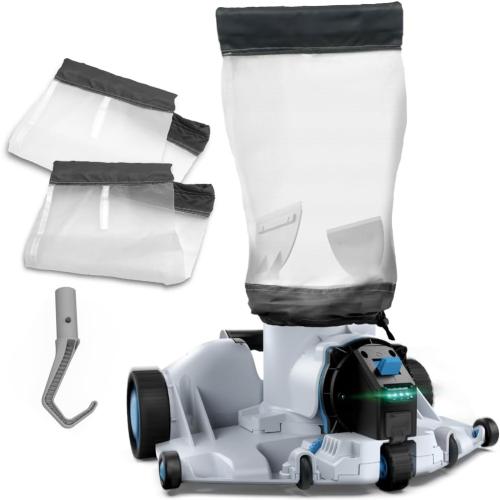 Automatic Leaf Robotic Pool Vacuum Cleaner Heavy‑Duty Pool Opening Heavy Debris 360° Ultra‑Wide Suction Inlet, 1.85‑Gal X-Large Bag, 62 GPM Flow, 90‑Min, AutoPark - Ideal for Inground Aboveground Pool