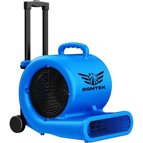 5000 CFM 1HP Air Mover Blower Fan, Floor Blower Dryer, 3 Speeds, 4 Adjustable Angles, Handle Wheelkit, 15Ft Long Cord Portable, Stackable - 2026 Upgraded, Blue