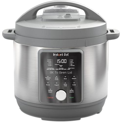 Instant Pot, 6-Quart Whisper Quiet 9-in-1 Electric Pressure Cooker, Slow Rice Steamer, Sauté, Yogurt Maker, Warmer & Sterilizer, Free App with 800  Recipes, Stainless Steel