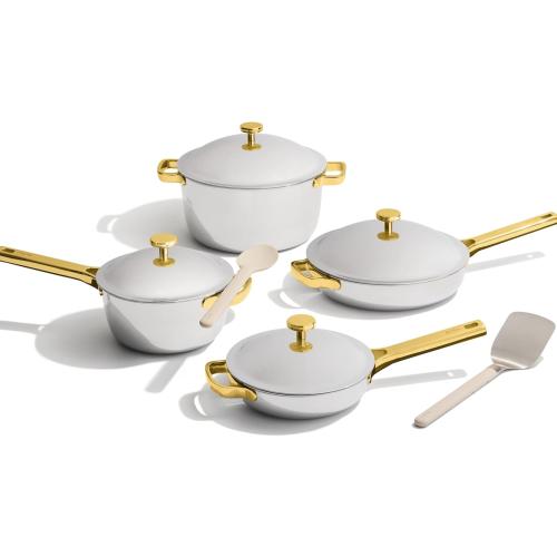 Our Place Titanium Pro Cookware Set | Pots and Pans Set with Always Pan Pro, Perfect Pot Pro & Minis | Non-Toxic No-Coating Nonstick | Induction & Oven-Safe up to 750°F | Gold