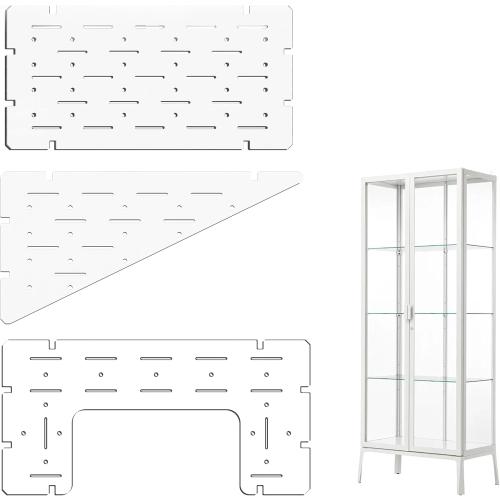 LUVCOSY Acrylic Shelves for IKEA Milsbo Tall Greenhouse Cabinet- 8mm Thick, Clear Acrylic Plant Corner Shelves Compatible with Tall IKEA Milsbo Glass Cabinet - 3 Pack Combo Set
