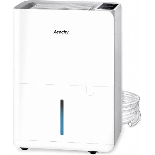AEOCKY 50 Pint/Day, 3500Sq.Ft Ultra-Quiet 40dB Dehumidifier with Drain Hose