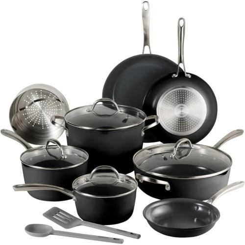 Tramontino Ceramic Non-Stick 12-piece Cookware Set with Utensils