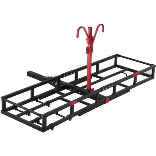 Hitch-Mount Bike Rack for Ebike Heavy-Duty - Fits 2 Electric/Fat-Tire, Fits 2 Receiver for Car SUV Truck RV Minivan (Black Red)