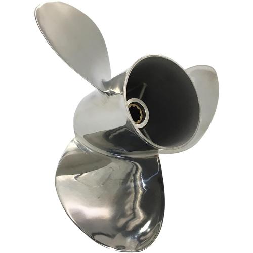CAPTAIN Propeller fit Suzuki Outboard Engine 20hp 25C DT20 DT30 DF25 DF30 DF25A 10 Tooth Spline 99105-00600-11P Stainless Steel