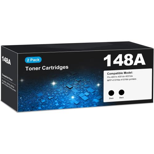148A Toner Cartridges 4001n 4101fdw for HP 148A 148X W1480A W1480X Toner Cartridge black (2-pack), Laser Jet 4101fdw 4001n Toner Cartridge, for HP Laser Jet Pro MFP 4001n 4001dn 4001dw 4101fdn