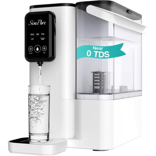 SimPure Y9T UV Countertop Reverse Osmosis Water Filter, Near Zero TDS 300 GPD 6 Stage Purification, RO Water Filtration System, Super Fast Filtering Portable Water Purifier