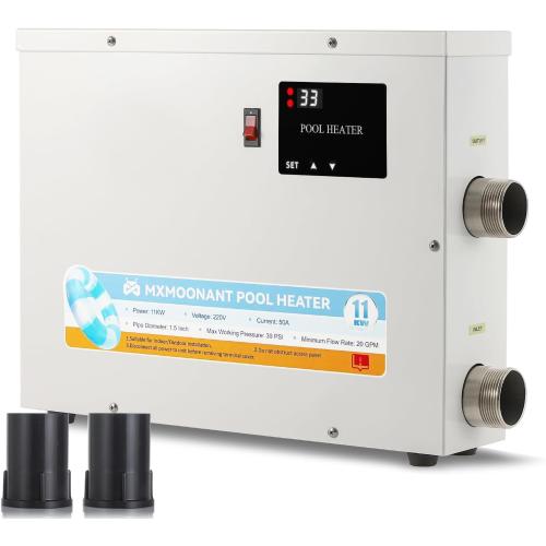 Mxmoonant SPA Heater, 18KW 220V Swimming Pool Heaters Hot Tub Water Thermostat with Touchscreeen for Above Ground Inground Pool, Spa, Bathtub