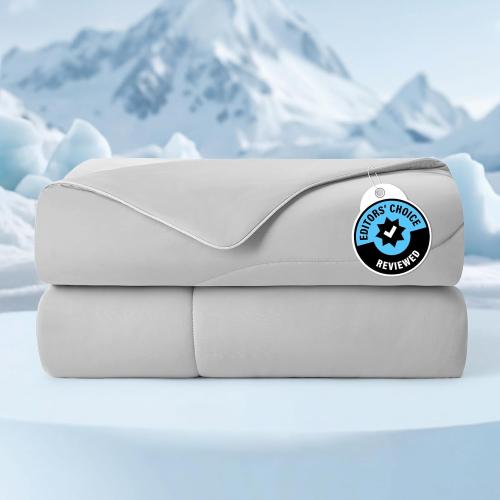 Cozy Bliss Cooling Comforter King XL Size, Cooling Blankets for Hot Sleepers and Night Sweats, Gray Summer Comforter for King XL Bed, Breathable Soft Lightweight Silk Smooth