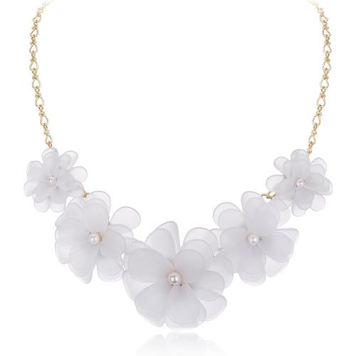 Flyonce Flower Collar Necklace, Floral Flowers Statement Summer Beach Chokers Necklaces for Women