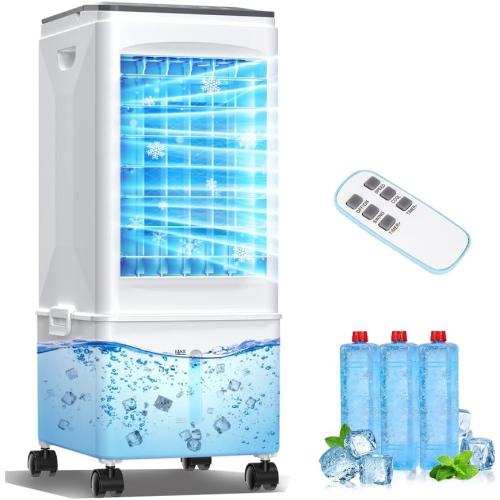 Portable Air Conditioners, 2.5 Gal Evaporative Cooling Fans that Blow Cold Air, 3 Speed Portable AC Unit, Quiet Swamp Cooler w/Timer & Remote, Windowless Air Conditioner for Bedroom Office Garage