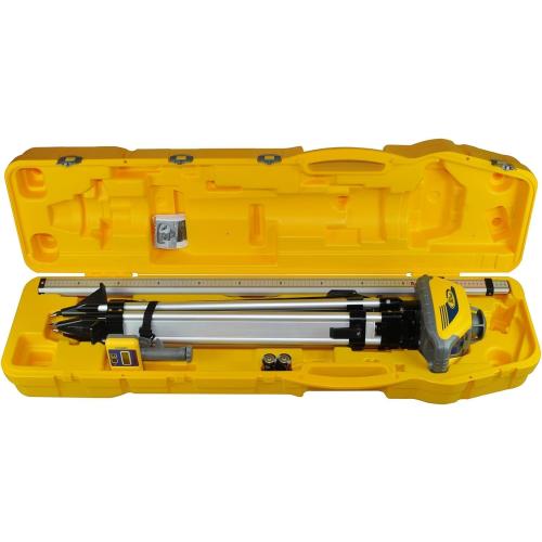 Spectra Precision LL100N-2 Laser Level Kit with HR320 Receiver and Clamp, 15' Grade Rod (Inches), Tripod, and System Case , Yellow