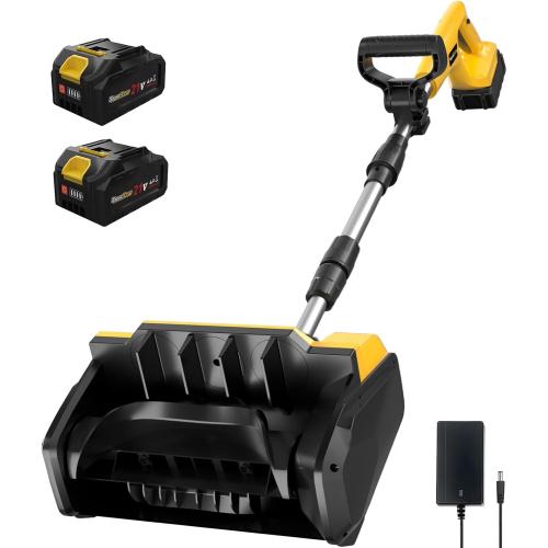20V 13-Inch Cordless Brushless Snow Shovel, Cordless Snow Blower with 2x4Ah Battery, Battery Snow Blower with Directional Plate & Adjustable Front Handle (2 * 4Ah Battery & Quick Charger Included)