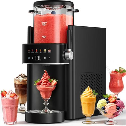 Slushie Machine for Home, Ice Cream Maker, 40OZ Capacity, Black | Slushy Margarita Frozen Drink Soft Serve Ice Cream Machine, 6 Preset, No Ice Needed, Fast Freeze, Temp Control, Easy to Clean