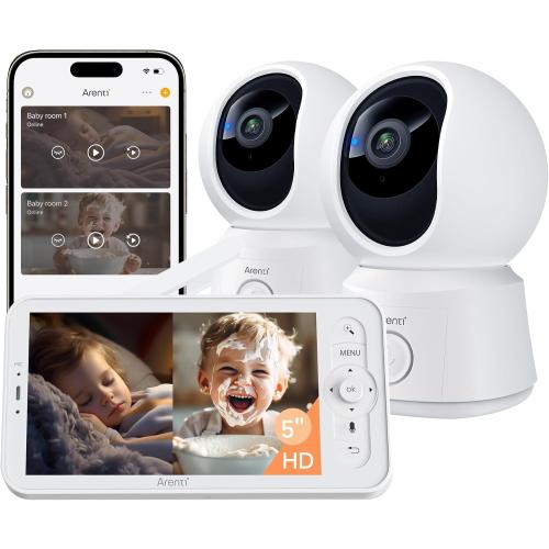 ARENTI Baby Monitor with Camera and Audio B2 Set, 2.4G WiFi with Phone App