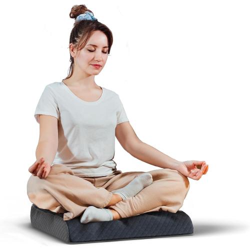 Kölbs Extra Large Seat Cushion Stylish Plush Velvet Cover XL Memory Foam for Office Chair, Floor Pillow Back Pain Coccyx Bruise Relief Carry Handle