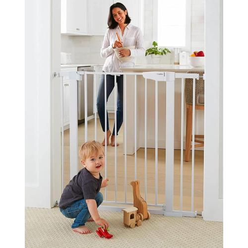 Cumbor 36 in Extra Tall Baby Gate for Doorways, 30-40.6 in Dog Gate White | Mom's Choice Awards Winner, Double Lock, 2-Way Swing, Auto Close Child Gate for Toddler & Pets, Pressure or Hardware Mounted