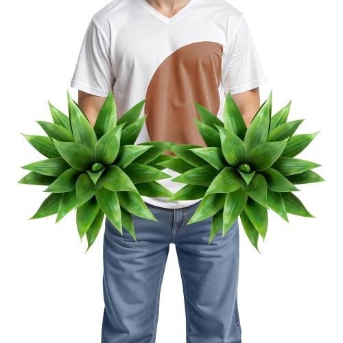 Set of 2 Size 18 Velener Artificial Agave Plant Set,18 Inch, Faux Aesthetic Plants for Home Decor, Realistic UV Resistant Fake Agave Plants Without Pot, Set of 2