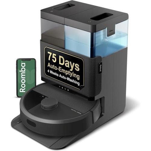 iRobot Roomba Plus 405 (G185) Combo Robot Vacuum & Mop with AutoWash Dock - Spinning Mop Pads, Self-Empties, Pad Washing & Drying, Self-Cleaning, Pad-Lift, LiDAR Navigation