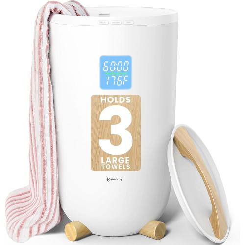 Keenray Large Towel Warmer Bucket, Luxury Towel Warmer for Bathroom, LCD Screen for Time and Temperature, Delay Time Up to 24 Hours, Fits 3 Large Towels, Blankets, Bathrobes, PJ's, Gift for Him & Her