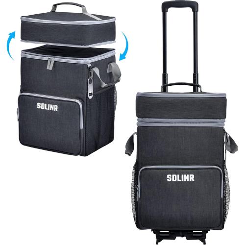 SDLINR 72-Can Large Rolling Cooler, Leakproof Insulated Soft Cooler Bag with Wheels and Handle Collapsible for Beach Camping Patio Travel Outdoor