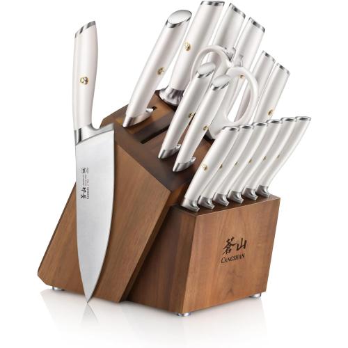Cangshan L1 Series 17-Piece Knife Set, Forged German Steel (White)