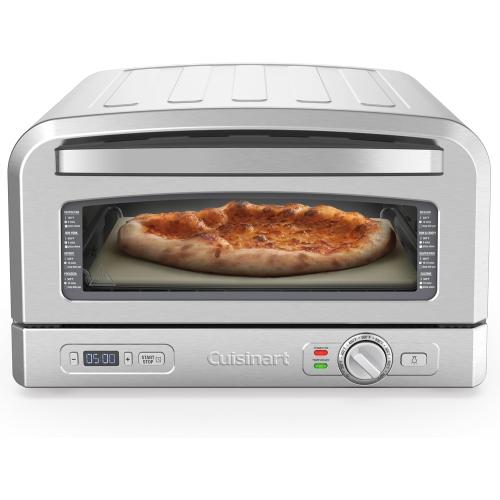 Cuisinart Indoor Pizza Oven, Bakes 12 Pizzas in Minutes, Countertop Electric Pizza Oven Heats up to 700°F, Large Viewing Window, Interior Light, Includes 12.5 Pizza Stone, CPZ-120, Stainless Steel