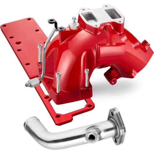 Intake Manifold Kit for 6.7L Cummins 2013-2018 Ram 3500 4500 5500 (Chassis-Cab) Engine Air Intake Horn Kit with Grid Heater Upgrade & Heating System, Red