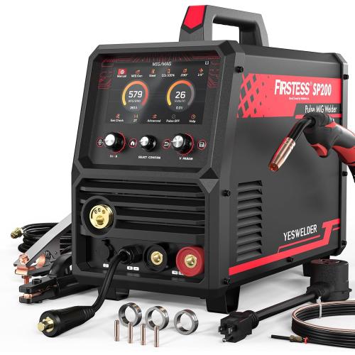 YESWELDER Firstess SP200 MIG Welder, MIG/Pulsed MIG/Flux Core/Spot Welding/Lift TIG/Stick/Spool Gun Compatible | clear LCD screen, 110V/220V dual voltage, aluminum weldable easy setup, auto repair, DIY jobs, metalworking‼️missing pieces‼️