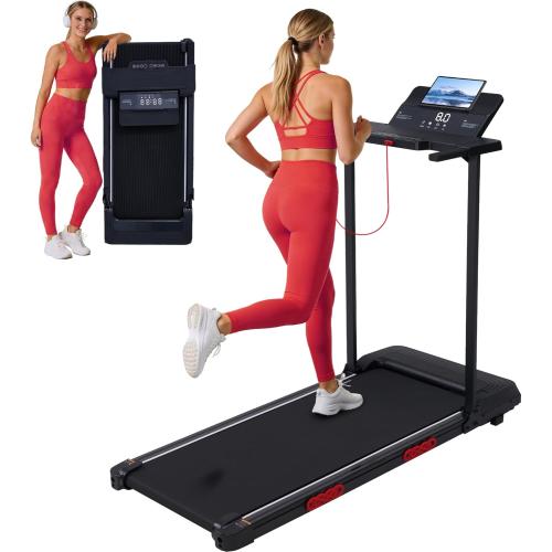 Walking Pad with Handle Bar, 3.5HP Electric Portable Walking Pad Treadmill with Handles, 0.6-10MPH Running Treadmill with Handles for Home Small, Big Screen, 400LBS Capacity