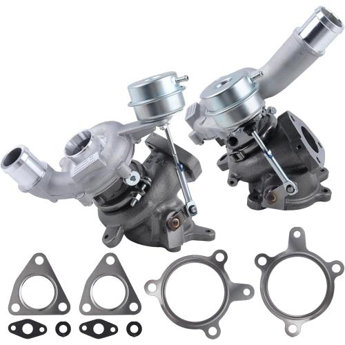 2Pcs Left & Right Complete Turbo Turbocharger Kit w/Wastegate Actuator & Gasket Compatible with 2010-2019 Ford Explorer Flex Taurus Lincoln MKS MKT V6 3.5L Replace# AA5E-9G438-GD AA5Z-6K682-CA‼️serial number in photos(light oil from manufacturer to prevent rusting) some accessories included in a sealed bag‼️