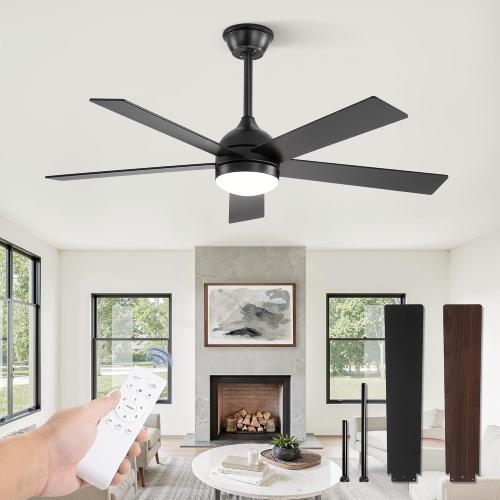 Fanbulous 48 Inch Ceiling Fan with Light and Remote, Black