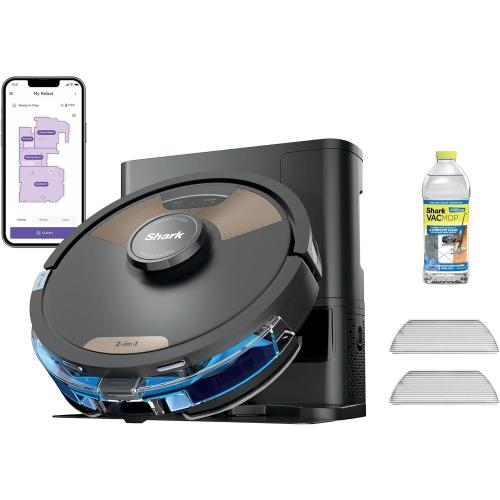 Shark Matrix Plus 2-in-1 Robot Vacuum & Sonic Mop, Home Mapping, HEPA Bagless Self Empty Base with 30-Day Capacity, CleanEdge, for Pet Hair, WiFi, UR2650WS