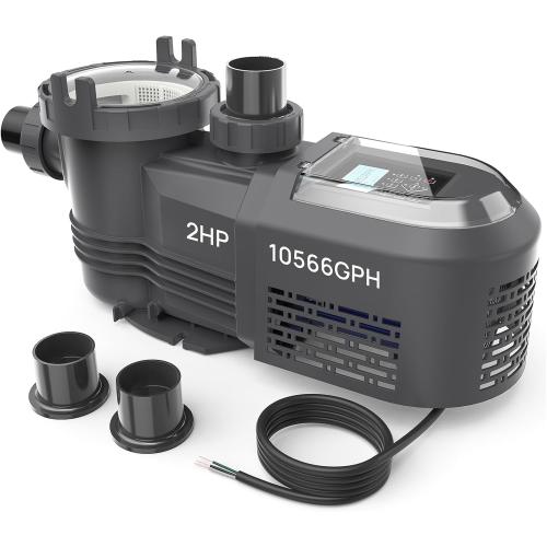 Aquastrong Variable Speed Pool Pump, 2 HP, 220V, 10566GPH, In/Above Pool Pump, Energy Efficient, High Flow, Powerful Self Primming Swimming Pool Pumps with Filter Basket‼️missing pieces‼️