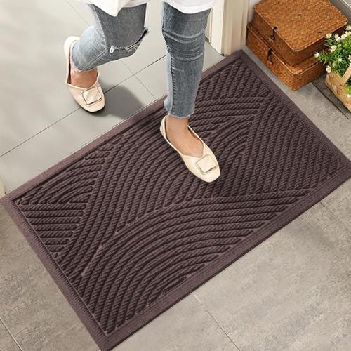 HIYARD Sturdy Front Door Mat, Absorbent Muddy Dirt Resist Welcome Door , 29×17, Coffee