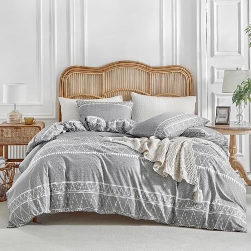 Cover King Size, Grey Breathable Comforter Cover King Size 1 PCS  Ultra Soft Brushed Bedding Duvet Cover Set with Zipper Ties (1 Duvet Cover 104x90 inches