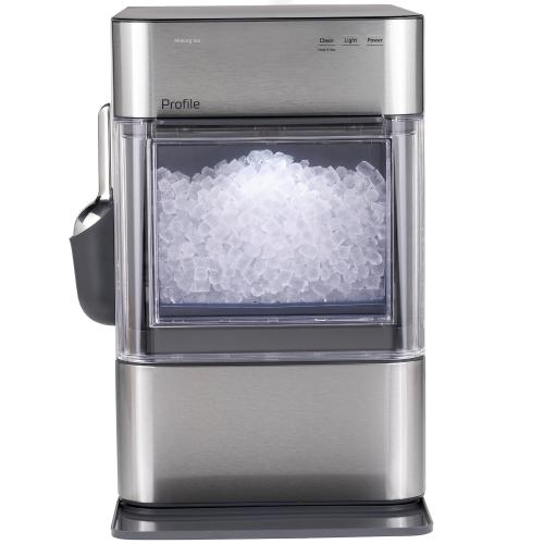 GE Profile Opal 2.0 Ultra Nugget Ice Maker with Scale Inhibiting Filter, Scoop Included, 38 lbs in 24 Hours, Pellet Ice Machine with WiFi & Smart Connected, Stainless Steel