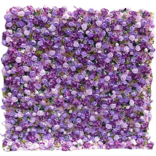 Purple Rose Hydrangea 5D Simulated Flower Wall Background - High-Density Silk Flower Wedding Decoration | Waterproof Outdoor Photography Props | Multiple (1.2m*2.4m)