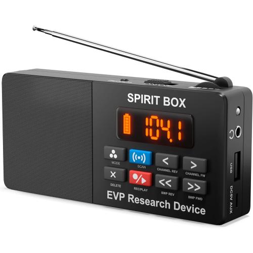 Spirit Box — Ghost Hunter’s Choice Equipment Kit with 32 GB Micro SD & Integrated Flashlight for Ultimate Paranormal Investigations and EVP Sessions