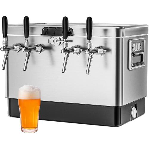 Stainless Steel Draft Beer Jockey Box Cooler with 4 Taps