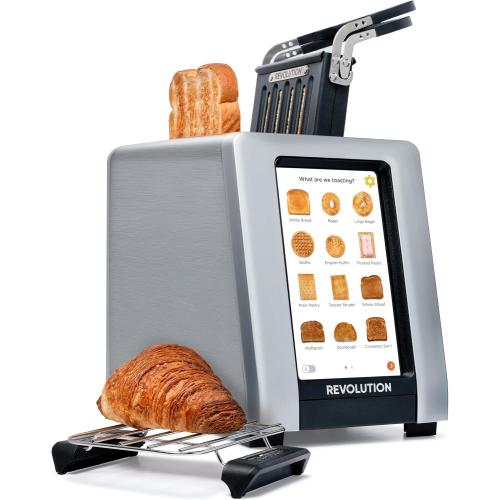 Revolution R180 Connect Plus Smart Toaster with Touchscreen (Bundle with Toastie Press & Warming Rack) Choose from 40  Bread Types, 7 Browning Levels, & Toastie Press Mode