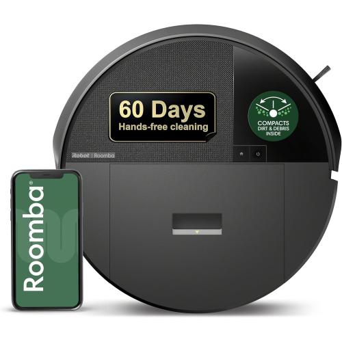iRobot Roomba 205 DustCompactor Vac Robot Vacuum - Compacts Dirt Inside, No Emptying for 60 Days, Space Saving, No Dock Needed, Bagless, Intense Power-Lifting Suction, LiDAR Navigation, Multi-Surface