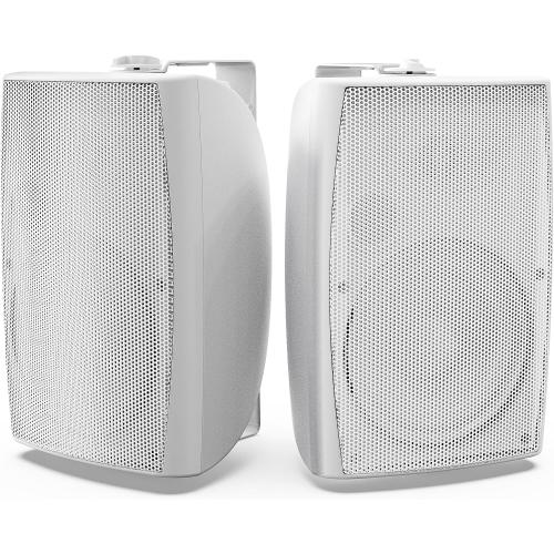 Herdio 8 Inch 600W Outdoor Speakers Passive Waterproof Wired with Powerful Bass, Wall Mount Durable Loud Sound System | Ideal for Large Spaces: Commercial Areas, Spacious Backyards, Auditorium (White)