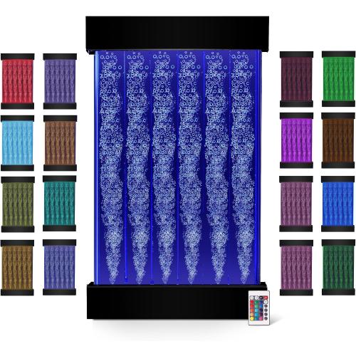 boldworks Bubble Wall Fountain Lamp Sensory Bubble Wall Panel with Remote and 16 Color LED Light Acrylic Water Panel for Indoor Home Autism Kids Room (35 inch) (35)